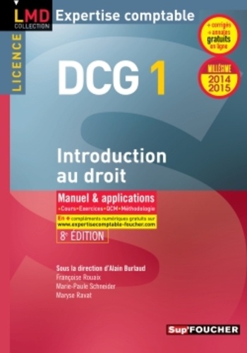 Dcg 1 Introduction Au Droit - Manuel Et Applications