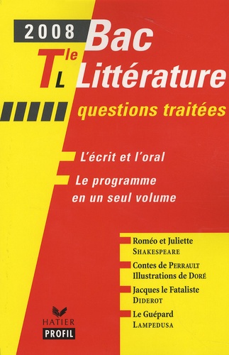 Bac Littéraire Tle L - Edition 2008