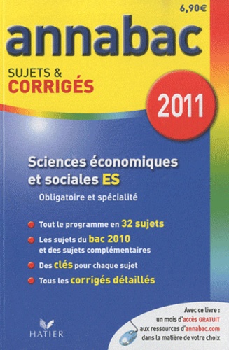 Sciences Économiques Et Sociales - Sujets Et Corrigés 2011