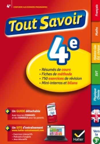 Tout Savoir 4e