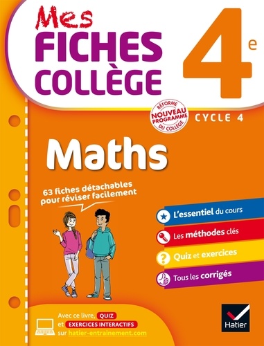 Mes Fiches Collège Maths 4e Cycle 4