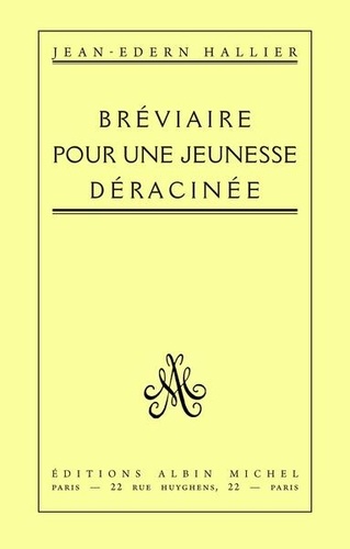 Bréviaire Pour Une Jeunesse Déracinée