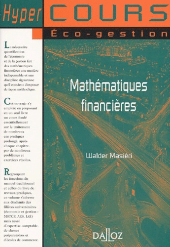 Mathématiques Financières - Edition 2001