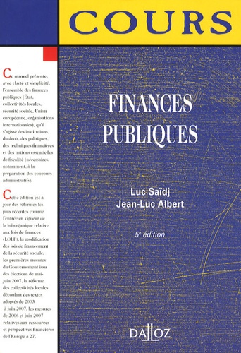 Finances Publiques - Edition 2007