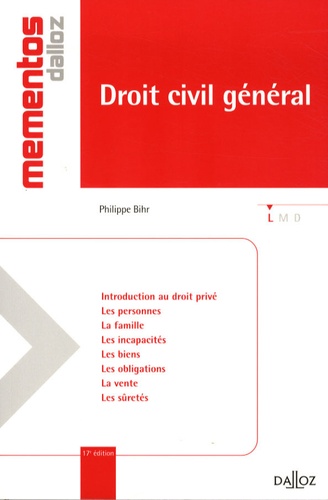 Droit Civil Général - Memento Dalloz Série Droit Privé 17e édition
