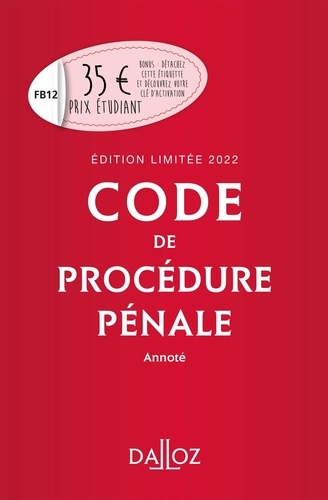 Code De Procédure Pénale Annoté - Edition Limitée