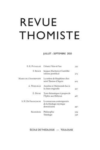Revue thomiste - N°3/2020 (French Edition)