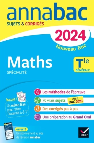 Maths Spécialité Tle Générale - Sujets & Corrigés - ANNABAC 2024
