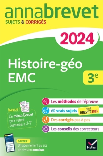 Histoire-Géo Enseignement Moral Et Civique 3e - Sujets & Corrigés - ANNABREVET 2024