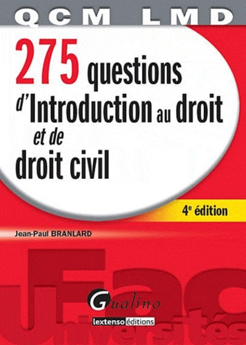 275 Questions D'introduction Au Droit Et De Droit Civil