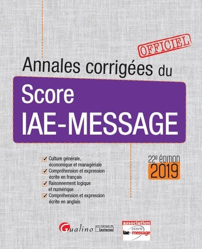 Annales Corrigées Du Score Iae-Message