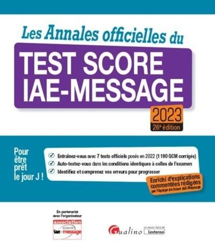 Les Annales Officielles Du Test Score Iae-Message