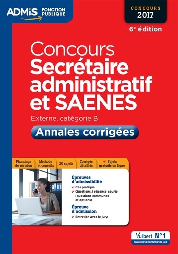 Concours Secrétaire Administratif Et Saenes - Annales Corrigées