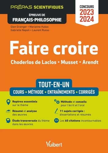 Faire Croire, Choderlos De Laclos, Musset, Arendt - Epreuve De Français-Philosophie