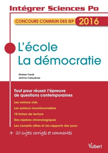 Concours Commun Des Iep 2016 - L'école - La Démocratie