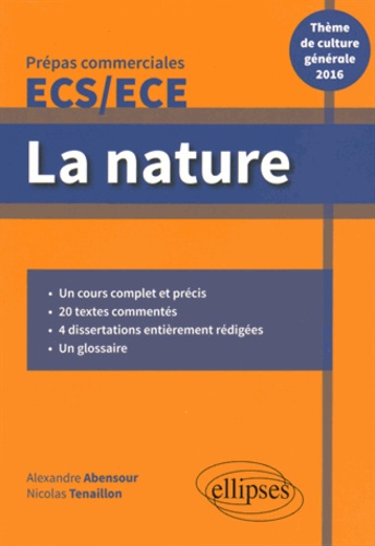 La Nature, Prépas Commerciales Ecs/Ece - Thème De Culture Générale 2016
