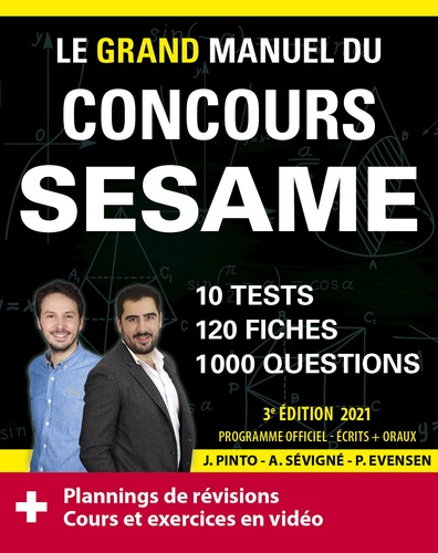 Le Grand Manuel Du Concours Sesame - 10 Tests, 120 Fiches, 120 Vidéos De Cours, 1000 Questions