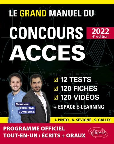 Le Grand Manuel Du Concours Acces - 12 Tests Blancs, 120 Fiches De Cours, 120 Vidéos De Cours, 1 000 Questions