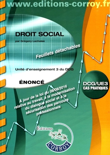 Droit Social Ue 3 Du Dcg - Enoncé
