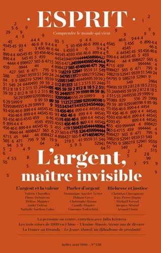 Revue Esprit Juillet Aout 2019 - L'argent