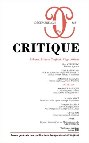 Critique 883 : Rohmer, Rivette, Truffaut : L'age Critique