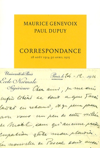 Correspondance - 28 Août 1914 - 30 Avril 1915