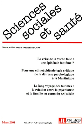 Sciences Sociales Et Santé Volume 19 N° 1, Mars