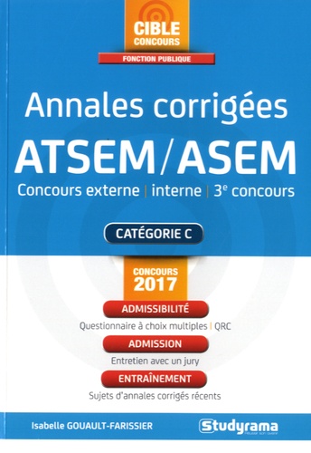 Annales Corrigées Atsem/Asem - Concours Externe, Interne, 3e Concours