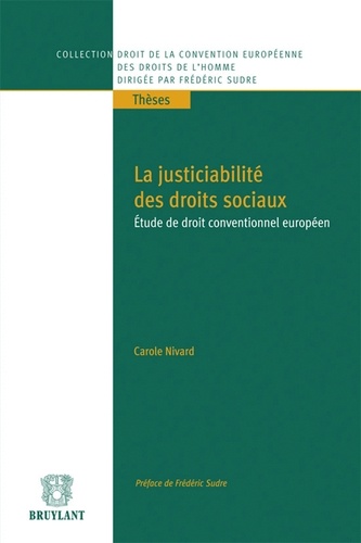 La Justiciabilité Des Droits Sociaux - Etudes De Droit Conventionnel Européen