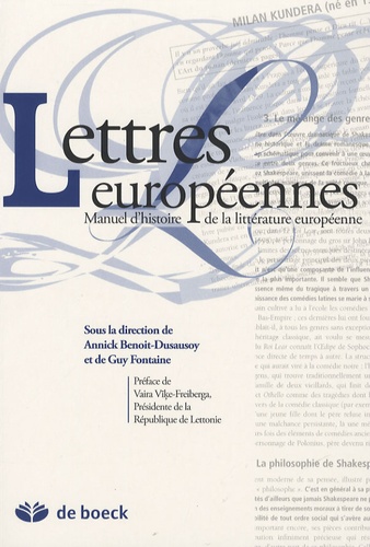 Lettres Européennes - Manuel Universitaire D'histoire De La Littérature Européenne