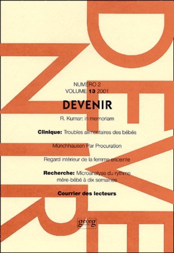 Devenir Volume 13 Numero 2/2001