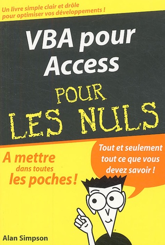 Vba Pour Access Pour Les Nuls