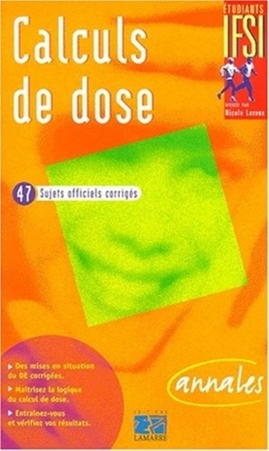 Calculs De Dose - Annales