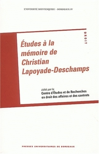 Etudes À La Mémoire De Christian Lapoyade-Deschamps