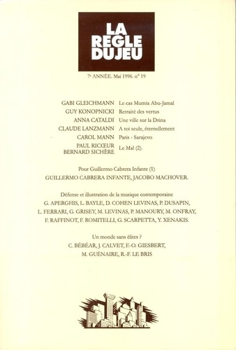 La Règle Du Jeu N° 19