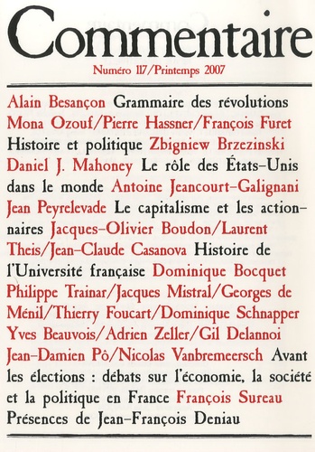 Commentaire N° 117, Mars-Avril-M