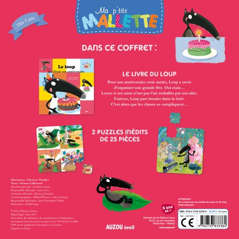 Le loup qui fêtait son anniversaire. Avec 2 puzzles de 25 pièces