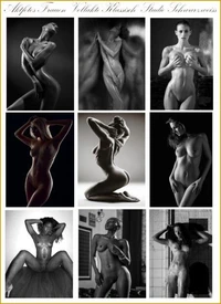 280 Frauen Vollaktfotos Studio Schwarzweiss.