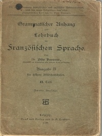 Otto Boerner et Stephan Doeve - Grammatischer Anhang zum Lehrbuch der Französischen Sprache 1898.