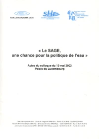 Le SAGE, une chance pour la politique de l'eau