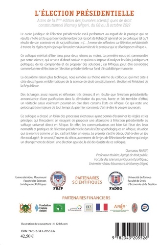 L'élection présidentielle. Actes de la 2e édition des journées scientifiques de droit constitutionnel, Niamey (Niger), du 8 au 11 octobre 2019