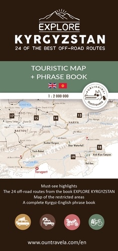 Touristic map of Kyrgyzstan. With a Kyrgyz-English phrase book