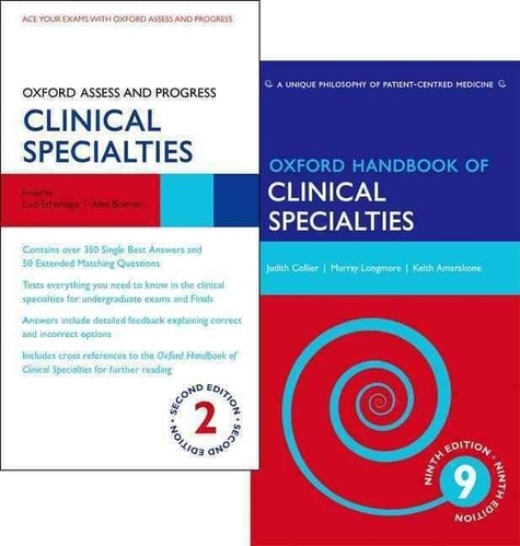 Oxford Handbook of Clinical Specialties 9e and Oxford Assess and Progress Clinical Specialties 2e. Pack.