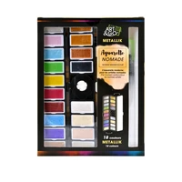 Art & go - palette aquarelle accordéon - 18 couleurs metallik