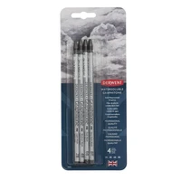 Derwent - graphitone - blister 4 graphite aquarellable en crayon - mine plomb