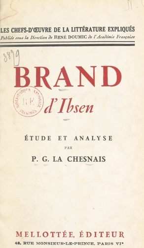 Brand, d'Ibsen. Étude et analyse