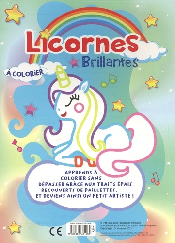 Licornes brillantes à colorier