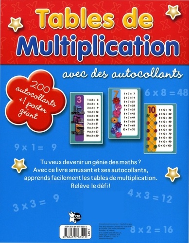 Tables de multiplication. Avec des autocollants