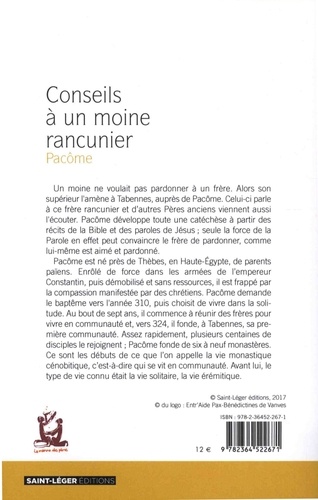 Conseils A Un Moine Rancunier De Pacome Grand Format Livre Decitre