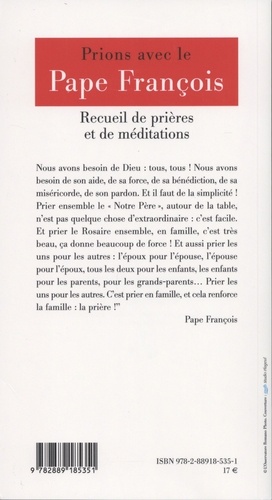 Prions avec le pape François